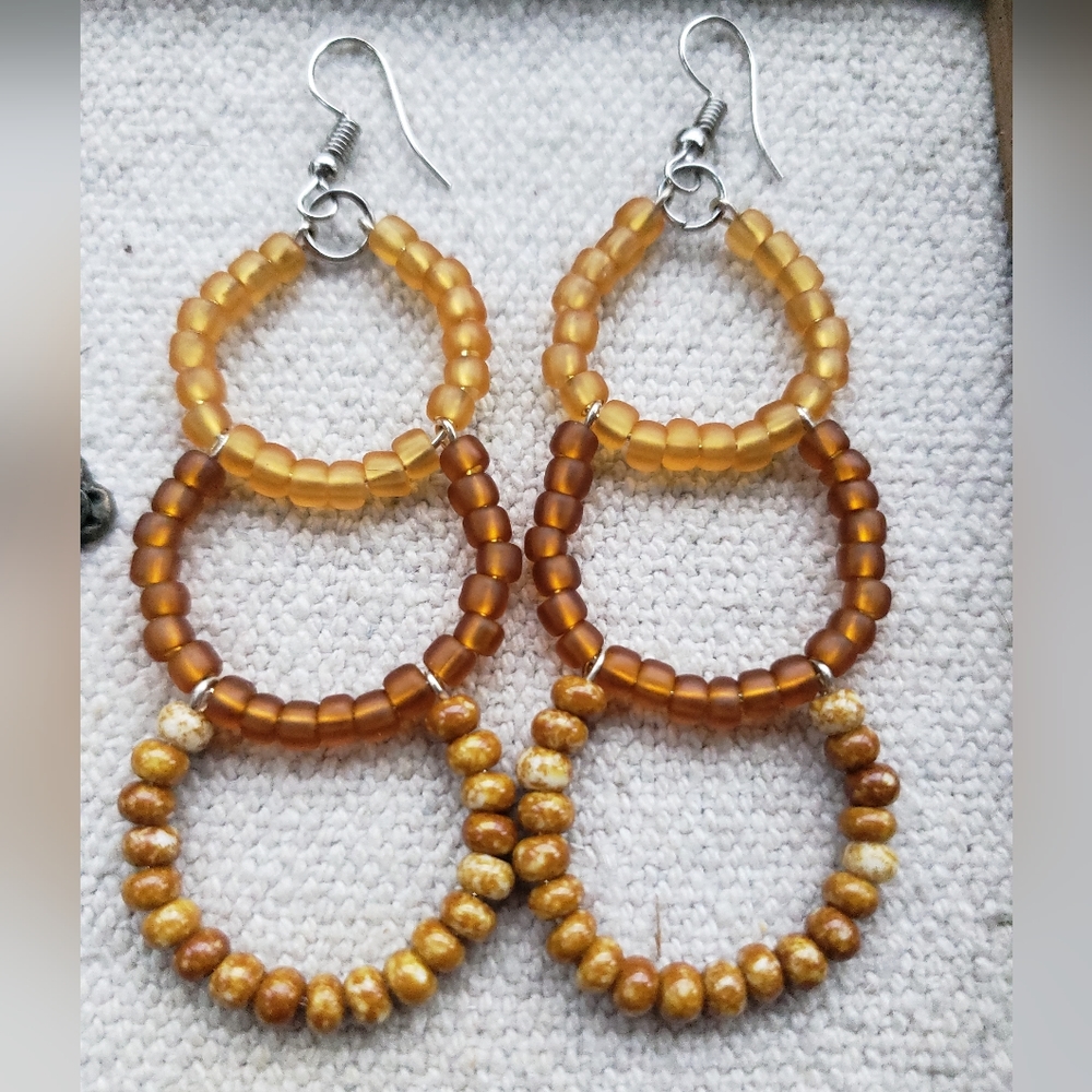 Neutral Hoop Earrings, Fun Earrings, Statement Earrings, Bold Jewelry